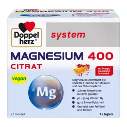 DOPPELHERZ Magneesium 400 tsitraadi süsteemi graanulid, 40 tk