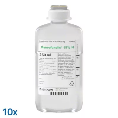 Osmofundiin 15% N Ecoflac Pl. infusioonilahus, 10X250 ml