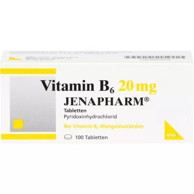 VITAMIN B6 20 mg Jenapharm tabletid, 100 tk