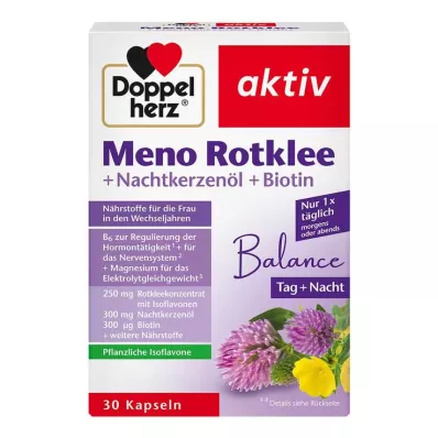 DOPPELHERZ Meno Red Clover+Overnight Primrose Oil+Biotin kapslid, 30 tk DOPPELHERZ Meno Red Clover+Overnight Primrose Oil+Biotin kapslid, 30 tk