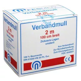 VERBANDMULL 2x1 m sakiline BW 20/100 mittesteriilne, 1 tk