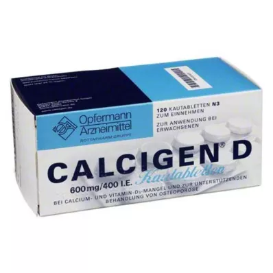 CALCIGEN D 600 mg/400 I.E. närimistabletid, 120 tk