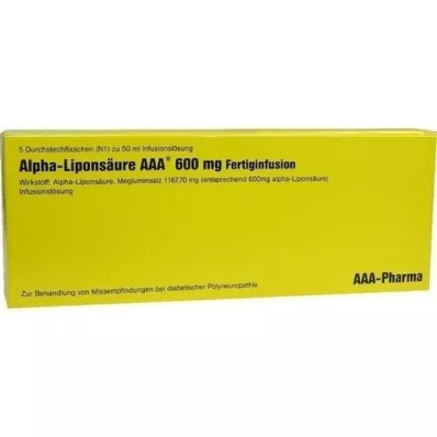 ALPHA LIPONSÄURE AAA 600 mg süsteviaalid, 5X50 ml