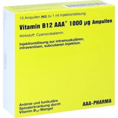 VITAMIN B12 AAA 1000 μg ampullid, 10X1 ml