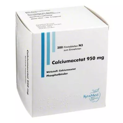 CALCIUMACETAT 950 mg õhukese polümeerikattega tabletid, 200 tk CALCIUMACETAT 950 mg õhukese polümeerikattega tabletid, 200 tk