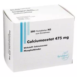CALCIUMACETAT 475 mg õhukese polümeerikattega tabletid, 200 tk