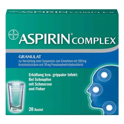 ASPIRIN COMPLEX kotike graanulitega suspensiooni valmistamiseks manustamiseks, 20 tk ASPIRIN COMPLEX kotike graanulitega suspensiooni valmistamiseks manustamiseks, 20 tk
