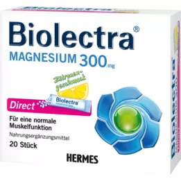 BIOLECTRA Magneesium 300 mg Direct Lemon Sticks, 20 tk