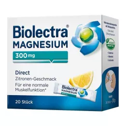 BIOLECTRA Magneesium 300 mg Direct Lemon Sticks, 20 tk