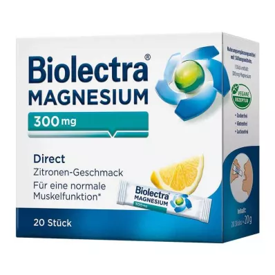BIOLECTRA Magneesium 300 mg Direct Lemon Sticks, 20 tk
