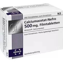 CALCIUMACETAT NEFRO 500 mg õhukese polümeerikattega tabletid, 200 tk