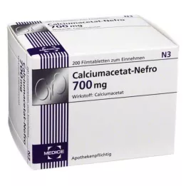 CALCIUMACETAT NEFRO 700 mg õhukese polümeerikattega tabletid, 200 tk