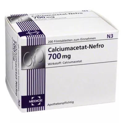 Kaltsiumatsetaat Nefro 700 mg õhukese polümeerikattega tabletid, 200 tk Kaltsiumatsetaat Nefro 700 mg õhukese polümeerikattega tabletid, 200 tk