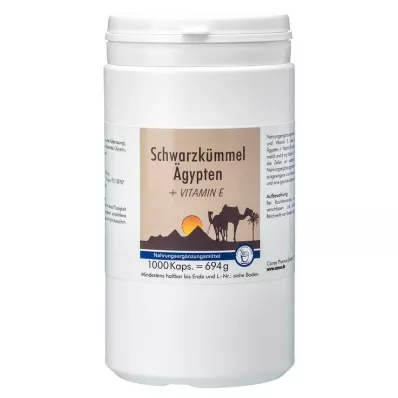 SCHWARZKÜMMEL ÄGYPTEN+E kapslid, 1000 kapslit