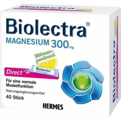 BIOLECTRA Magneesium 300 mg Direct Lemon Sticks, 40 tk