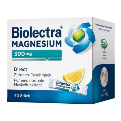 BIOLECTRA Magneesium 300 mg Direct Lemon Sticks, 40 tk