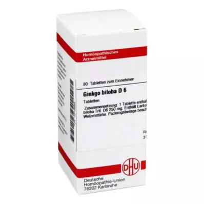 GINKGO BILOBA D 6 tabletti, 80 tk