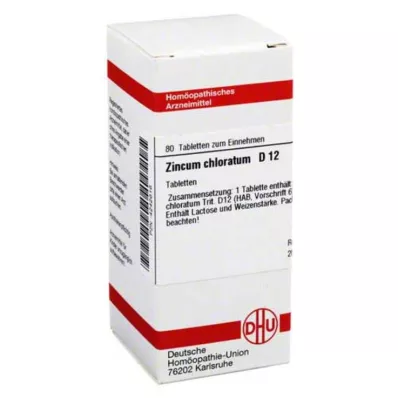 ZINCUM CHLORATUM D 12 tabletti, 80 tk