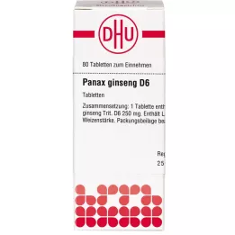 PANAX GINSENG D 6 tabletti, 80 tk