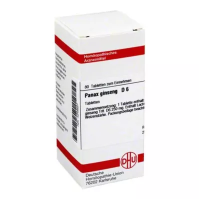 PANAX GINSENG D 6 tabletti, 80 tk PANAX GINSENG D 6 tabletti, 80 tk