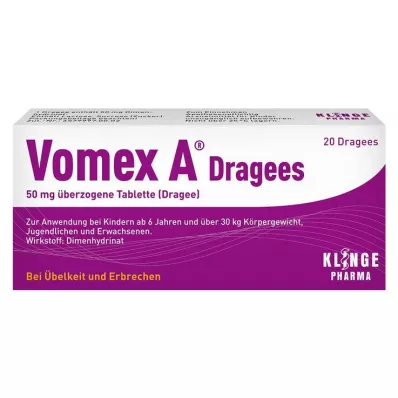VOMEX A Kaetud tabletid 50 mg, 20 tk VOMEX A Kaetud tabletid 50 mg, 20 tk