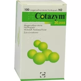 COTAZYM 20,000 graanulid enteroidkattega kapslid, 100 tk