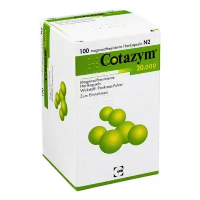Cotazym 20 000 pelletit gastroresistentsed kapslid, 100 tk