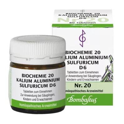 Biokeemia 20 Kaaliumalumiinium sulfuricum D 6 tabletti, 80 tk Biokeemia 20 Kaaliumalumiinium sulfuricum D 6 tabletti, 80 tk