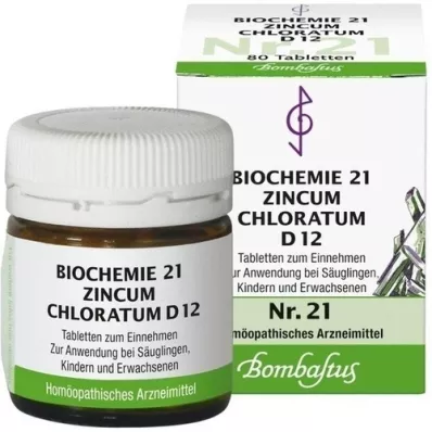 BIOCHEMIE 21 Zincum chloratum D 12 tabletti, 80 tk