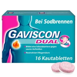 GAVISCON Dual 250mg/106,5mg/187,5mg närimistabletid, 16 tk