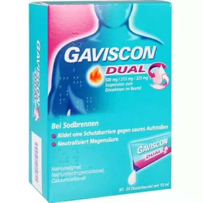 GAVISCON Dual 500mg/213mg/325mg Suspens.in kotis, 24X10 ml