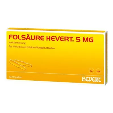 FOLSÄURE HEVERT 5 mg ampullid, 10 tk