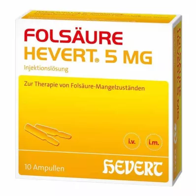 FOLSÄURE HEVERT 5 mg ampullid, 10 tk FOLSÄURE HEVERT 5 mg ampullid, 10 tk