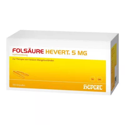 FOLSÄURE HEVERT 5 mg ampullid, 100 tk