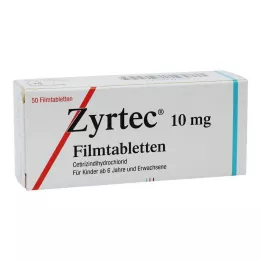 ZYRTEC Õhukese polümeerikattega tabletid, 50 tk