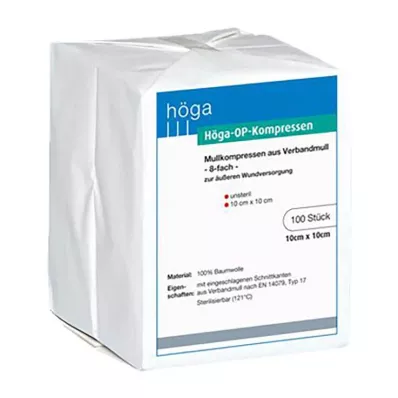 HÖGA-KOMPRESSEN OP 10x10 cm mittesteriilne 8x, 100 tk HÖGA-KOMPRESSEN OP 10x10 cm mittesteriilne 8x, 100 tk