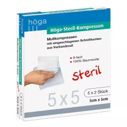 HÖGA-KOMPRESSEN 5x5 cm steriilne 8x, 5X2 St