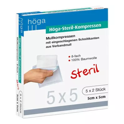 HÖGA-KOMPRESSEN 5x5 cm steriilne 8x, 5X2 St