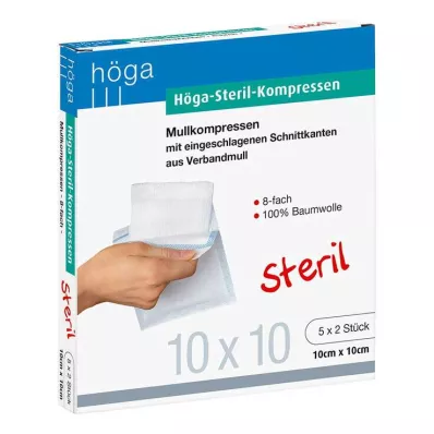 HÖGA-KOMPRESSEN 10x10 cm steriilne 8x, 5X2 tk