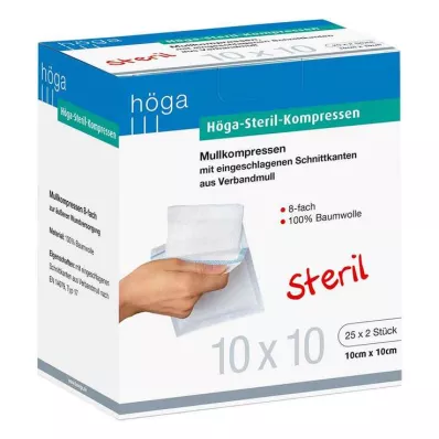 HÖGA-KOMPRESSEN 10x10 cm steriilne 8x, 25X2 tk