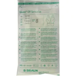 VASCO OP Tundlikud kindad, steriilsed, puudrita, suurus 8.0, 2 tk