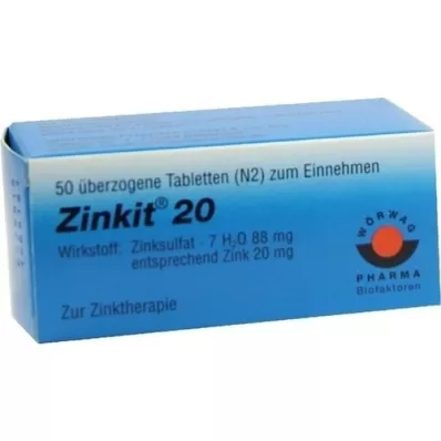 ZINKIT 20 kaetud tabletti, 50 tk