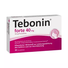 TEBONIN forte 40 mg õhukese polümeerikattega tabletid, 30 tk
