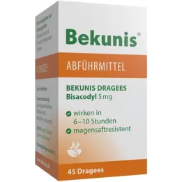 BEKUNIS Dragees Bisacodyl 5 mg enteroidiga kaetud tabletid, 45 tk