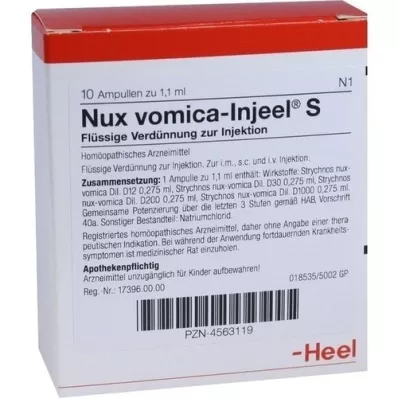 NUX VOMICA INJEEL S ampullid, 10 tk