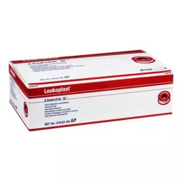 LEUKOPLAST 2,5 cmx5 m, 12 tk