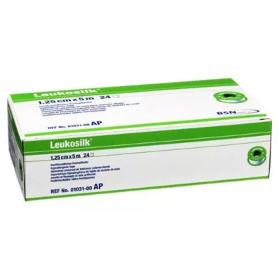 LEUKOSILK 1,25 cmx5 m, 24 tk LEUKOSILK 1,25 cmx5 m, 24 tk