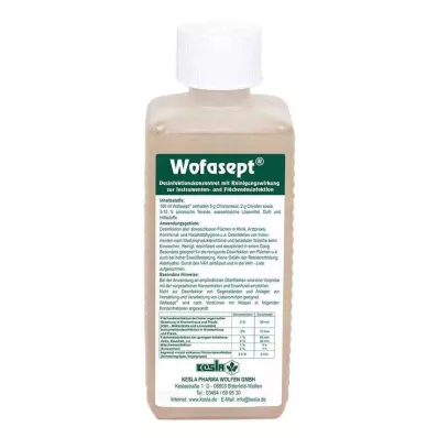 WOFASEPT Instrumentide ja pindade desinfitseerimine, 250 ml WOFASEPT Instrumentide ja pindade desinfitseerimine, 250 ml