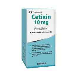 CETIXIN 10 mg õhukese polümeerikattega tabletid, 50 tk