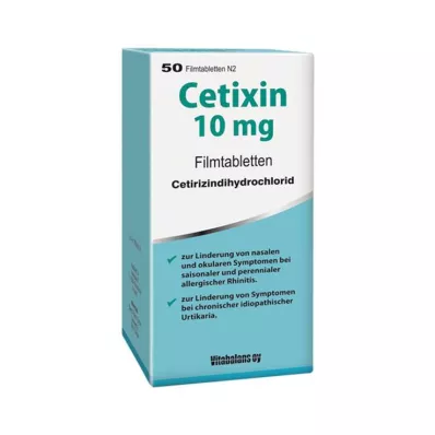 CETIXIN 10 mg õhukese polümeerikattega tabletid, 50 tk